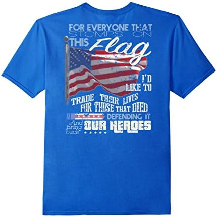 Men's American Flag Shirt Iraq Veteran Shirt Bring Back Our Heroes Medium Royal Blue