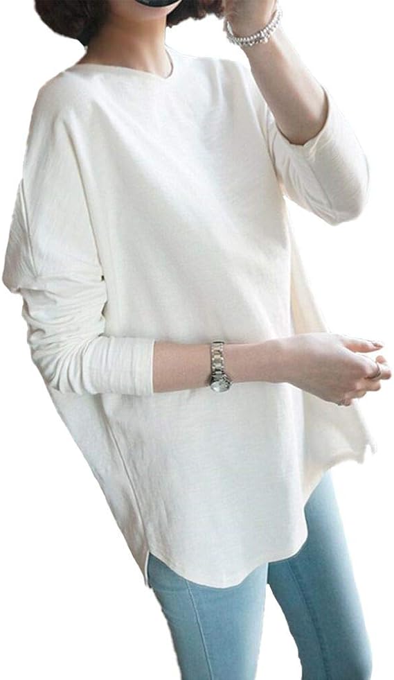 Amazon チュニック ブラウス レディース トップスシャツ 可愛い 通勤 ゆったり 着痩せ 冬 秋 大きいサイズ 白 M シャツ ブラウス 通販