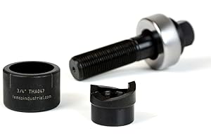 TEMCO INDUSTRIAL TEMCo TH0392-3/4 Conduit Hole Size Knockout Punch Unit with Manual Draw Stud – (1.11" – Actual Hole Size)