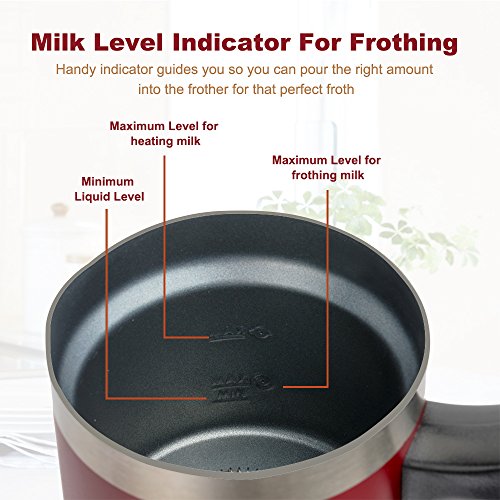 image for Huogary Milk Frother, Electric Automatic Stainless Steel Hot or Cold M
