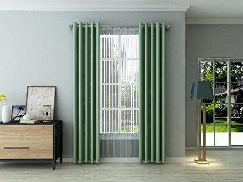 Two slices Printing and dyeing Polyester Shading Window curtain Vertical Blind , Green , 140 x 240 cm