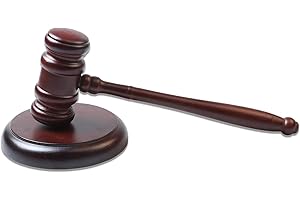 Wooden Gavel and Block Set, Handcrafted Vintage Old View Finish Wood Gavel Round Hammer Sound Block for Lawyer Judge Auction 