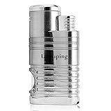 Lighter,4 Jet Torch Lighter Windproof Turbo Quadruple Flame Gas Butane Refillable Torch Lighter with Punch Cutter Tool and Butane Window,Gadgets for Men