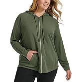Calvin Klein Performance Women's Plus Size Ruched-Sleeve Zip Hoodie (Thyme, 2X)