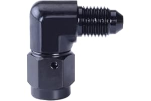 ESPEEDER SYKRSS 3AN Aluminum Anodize Finish Male/Female 90 Degree Flare Bulkhead Fitting Adapter AN-3 Black