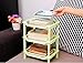 YIUHART Plastic Small Storage Shelves Plastic Basket Square 3 Layers Desk Stand Rack Bathroom Shelves for Home Household Kitchen