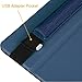 Fintie Pen Holder with USB Adapter Pocket for Apple Pencil Pro, Apple Pencil (USB-C / 1st / 2nd Generation), Elastic Vegan Leather Sleeve Pouch Compatible with iPad Case, Navy Blue