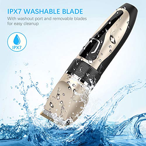 Hair Clippers for Men, DUSASA Professional Cordless Hair Trimmer IPX7 Waterproof USB Rechargeable LED Display Beard Trimmer Multiple 21 Sets Hair Cutting Kit With Charging Dock-2000mAh Lithium Ion