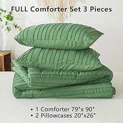 Andency Green Full Comforter Set, 3 Pieces Boho