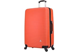 InUSA ROYAL Hardside Spinner Luggage with Ergonomic Handles | Spacious Travel Suitcase with Four Spinner Wheels and Studs | 28 Inch Large Hardside Spinner Luggage | Orange