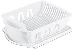 Sterilite 06218006 Sink Dish Rack Drainer, White