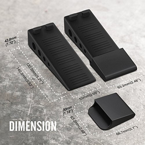 BearMoo Rubber Door Stopper, Chefic Flexible Door Stop Wedge 4 Pack, Smart Stackable Slip-Resistant Design, - 100% Non-Toxic Odorless Doorstop Works Perfectly on Most Floors
