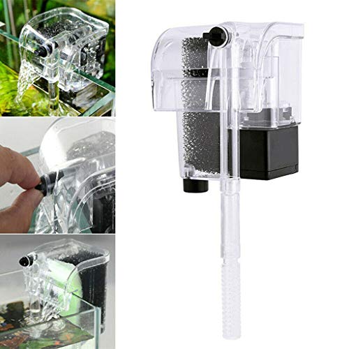 Pstars Aquarium Hang On Filter High Performance Biochemical Cotton Filter Suspension Oxygen Pump Submersible Activated Carbon Wall Mounted Fish Tank Filtration Water Purifier - Thumbnail 2