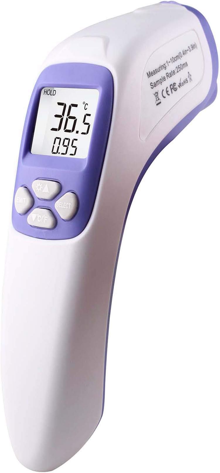 Medical Thermometer Infrared Ear Forehead Non-Contact Digital Infrared 1s Fastest Read Fever Beep Alarm Memory for Baby Kids and Adults Professional Temporal Thermometer