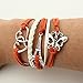 Juanerjie Wholesale 16pcs Vintage Multilayer Multicolor Woven Leather Alloy Owl Braided Infinity Bracelets
