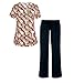 G Med Women's Mock Wrap Printed Scrub Fashion Sets XS-3XL Utility