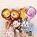 GuassLee Jungle Safari Animal Theme Party Set - 12pcs Handhold Jungle Animal Balloons, 6pcs SafarFoam Animal Masks for Kids Jungle Themed Zoo Animal Birthday Party Supplies