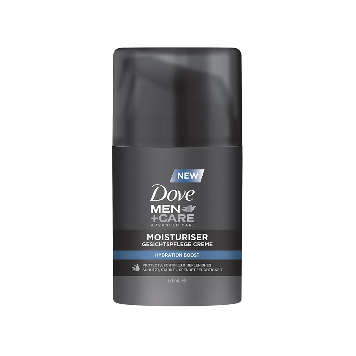 DOVE MEN + CARE Moisturiser Hydration Boost - Face Care Cream - Protects, Strengthens and Moisturises without Greasing, 1 x 50 ml