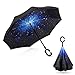 Amagoing Car Inverted Umbrella Double Layer Windproof Reverse Umbrella for Rain Sun