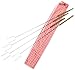 Rome's # Set Of 4 Hot Dog Roasting Forks with Ginham Print Cotton Storage Bag, 34 Inch Length