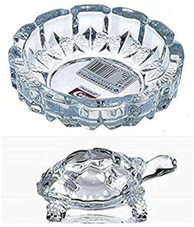 REBUY Crystal Turtle Tortoise with Plate for Feng Shui and Vastu Best Gift for Career and Good Luck