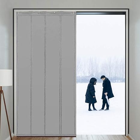 Amazon ドアカーテン Shijinhao 冬のカーテン 冬 絶縁 防風 防音 ヘビー 仕切りドア 保温 フック カスタマイズ可能 Color Gray Size 90x2cm カーテン オンライン通販