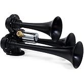 Hornblasters Stealth Black Caboose 12/24 Volt Air Horn Only - 3 Trumpets - Unique Tone