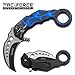 TAC Force TF-747BL Assisted Opening Folding Knife, Two-Tone Blade, Black/Blue Skull Handle, 5-Inch Closed