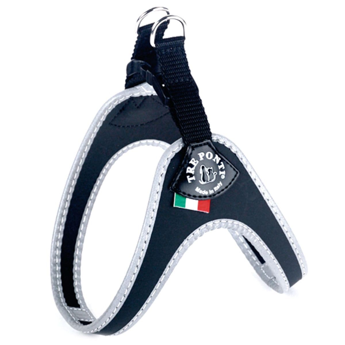 Tre Ponti Fibbia Small Dog Harness, 1 cm, Black