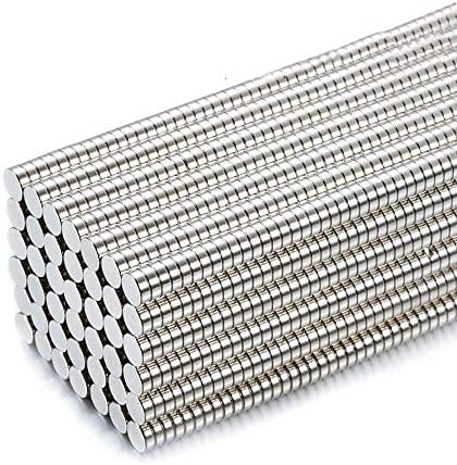 Small Multi-Use Refrigerator Magnets for Refrigerator, Science, Crafts - Tiny Round Disc, Sliver, 4MM x 2MM - 200Pcs