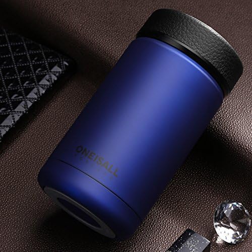 CENSUN 400ML 14oz Stainless Steel Flask Double walled Insulated Vacuum Thermos Tumbler Cup Travel Drinking Mug Leak Proof Outdoor Sport Hot Cold Water Bottle (Blue)