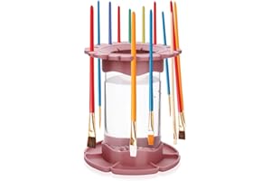 BSURM Paint Brush Cleaner Rinse Cup Puck, Studio, Classroom Brushes Holder Silicone Cleaning Tool, Watercolor, Water-Based Mediums (Color : Red)