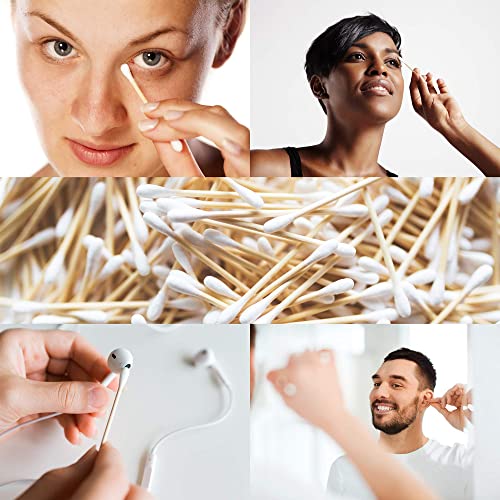 Premium 500 Biodegradable Bamboo Cotton Swabs Zero Waste Disposable