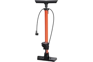 POWVINE 160PSI High Pressure Floor Mountain Bike Pump with Gauge - Ergonomic Design, Presta & Schrader Valves Compatible for Road/Mountain Bikes, Fast Inflation & Durable Air Pump for Inflatable Gear