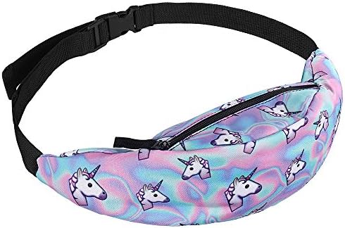 Kanora Women Belt Waist Pack Outdoor Money Sport Bag (A-Unicorn Colorful)