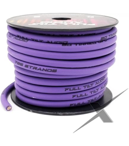 Amazon.com: Full Tilt 8 Gauge PURPLE 50' Tinned OFC Oxygen Free