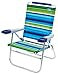 RIO Brands 15 Inch Portable Folding Lightweight Cushioned Beach/Backyard Chair with Durable Aluminum Frame, Blue/Green (4 Pack)