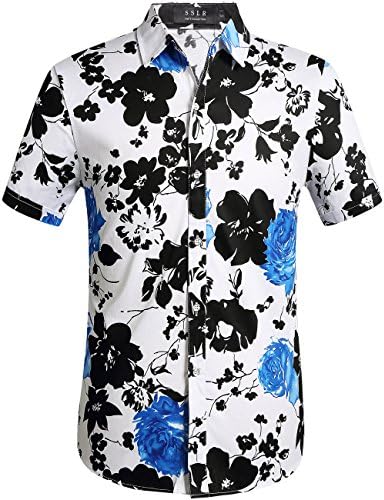 Men's Cotton Button Down Short Sleeve Hawaiian Shirt
