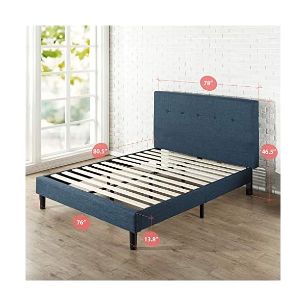 ZINUS Omkaram Upholstered Platform Bed Frame / Mattress Foundation / Wood Slat Support / No Box