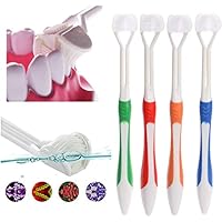 SYlive 4 pcs Adult Manual Toothbrushes, Sided Toothbrush Ultrafine Soft Bristle Adult Tooth Brush For Health Teeth (multicolor)