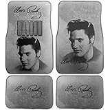 Elvis Presley Carpet Car SUV Truck Floor Mats 4 Pieces Custom Print Design - Gray