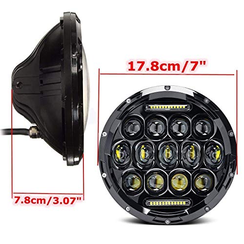 Pair 7 Inch Round LED Headlights For 1975-1980 Chevrolet C10 Suburban/Chevy C20 / Chevrolet C30, Sealed Beam Bright Car/Truck Lighting Conversion Kit H6024 High-Low Beam DRL Lights