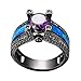 Rongxing Jewelry Opal Rings Womens Purple Amethyst Black Promise Rings Size 5-10