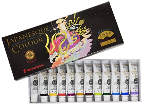 Turner Colour Works [Tenmyouya Special Edition] Japanesque Acryl Gouache Artist Paint- 11ml Tubes 12 Color Set