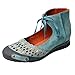 Mordenmiss Women's Summer Lace Up Handmade Genuine Leather Sandal Green 39