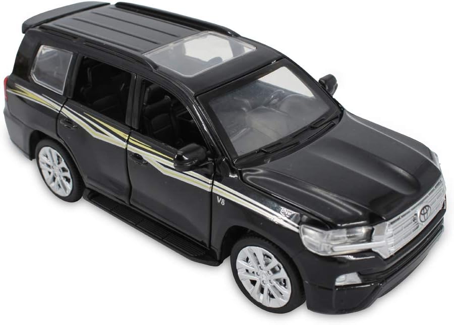 CLEVER BOYS 1:32 Scale Diecast Vehicle Model Car Pull Back with Sound Light Openable Door Toy Car Gifts for Adult Kids (Black)