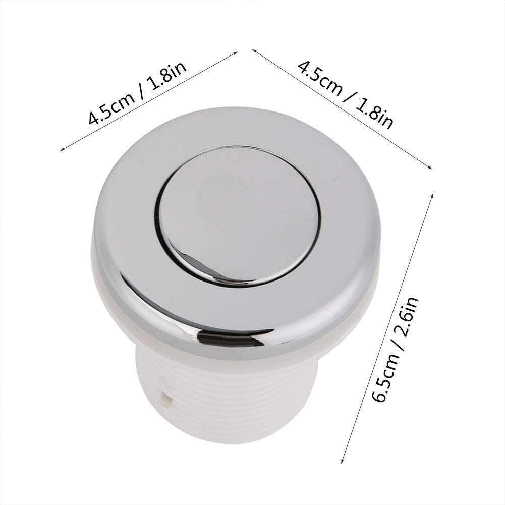 TOPINCN Air Button Switch, 28mm Waterproof, Push Button Operation, Chrome