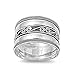 Sterling Silver Women's Bali Rope Ring Wide 925 Band Swirl Center New Size 9