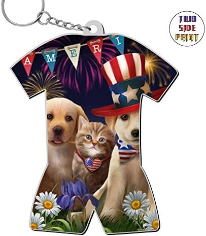 Creative Unique America Pride Dog Key Ring Key Chain