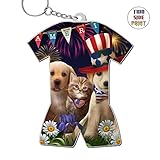 Creative Unique America Pride Dog Key Ring Key Chain